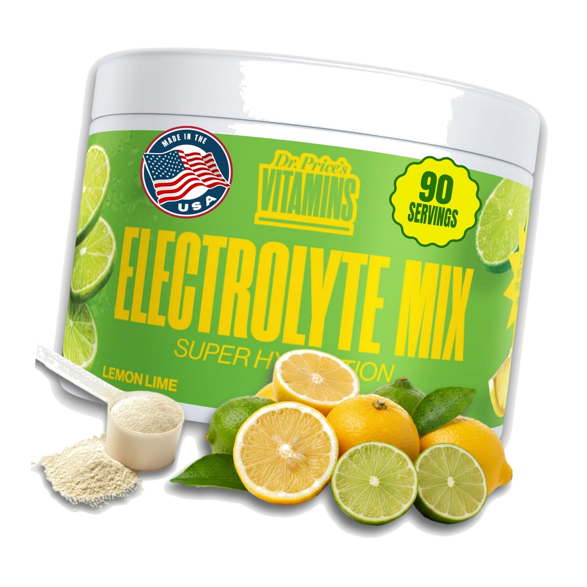 Dr. Price's Electrolytes Powder, Lemon Lime, 90 Servings