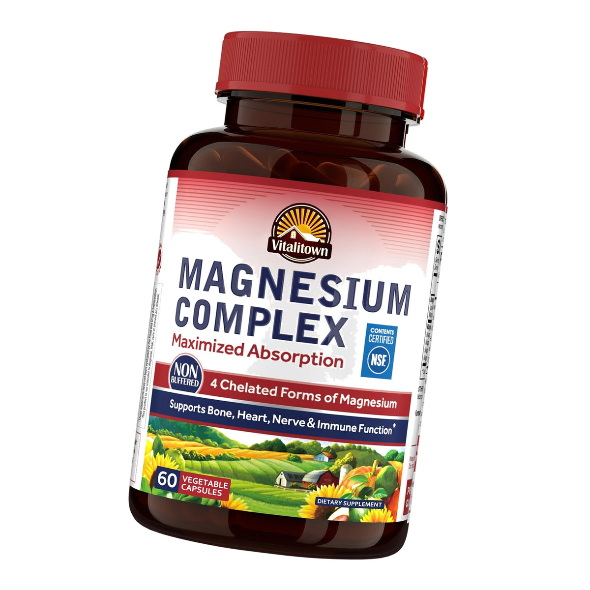Vitalitown Magnesium Complex Supplement 500mg – NSF Certified, 60 Capsules