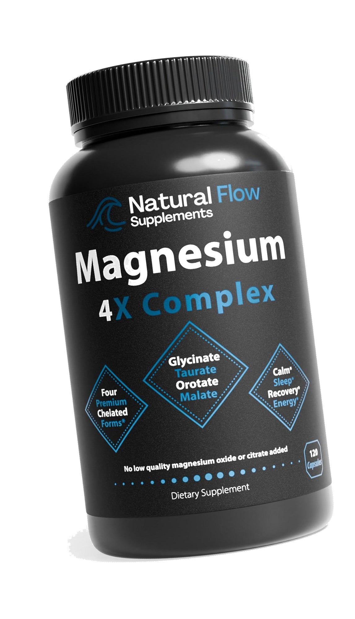 Natural Flow Magnesium 4X Complex 200 mg Elemental, 120 Capsules