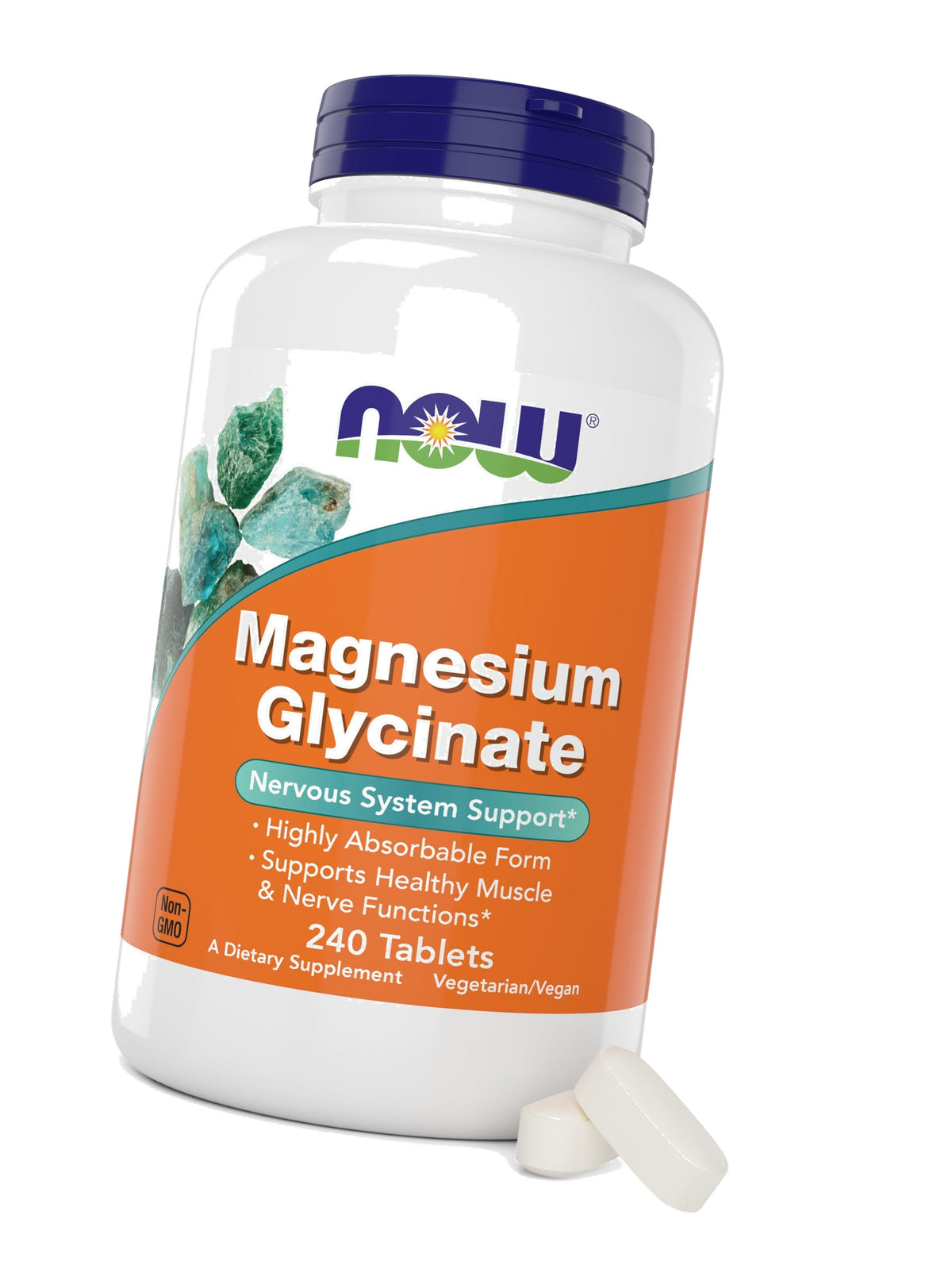 Now Foods Magnesium Glycinate, 240 Tablets - Supports Healthy Muscle and Nerve Functions - Non-GMO