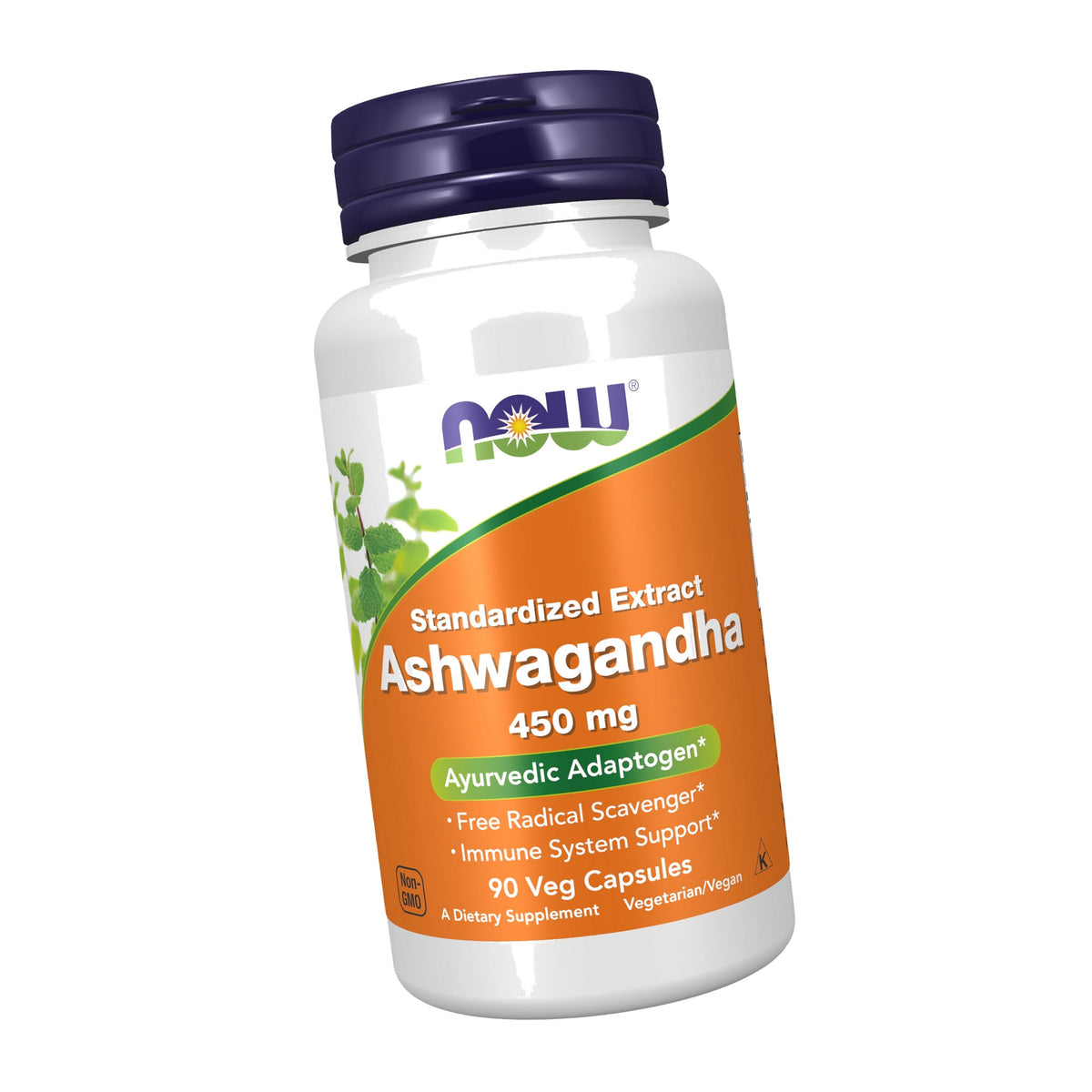 NOW Supplements, Ashwagandha 450 mg (Standardized Extract), 90 Veg Caps