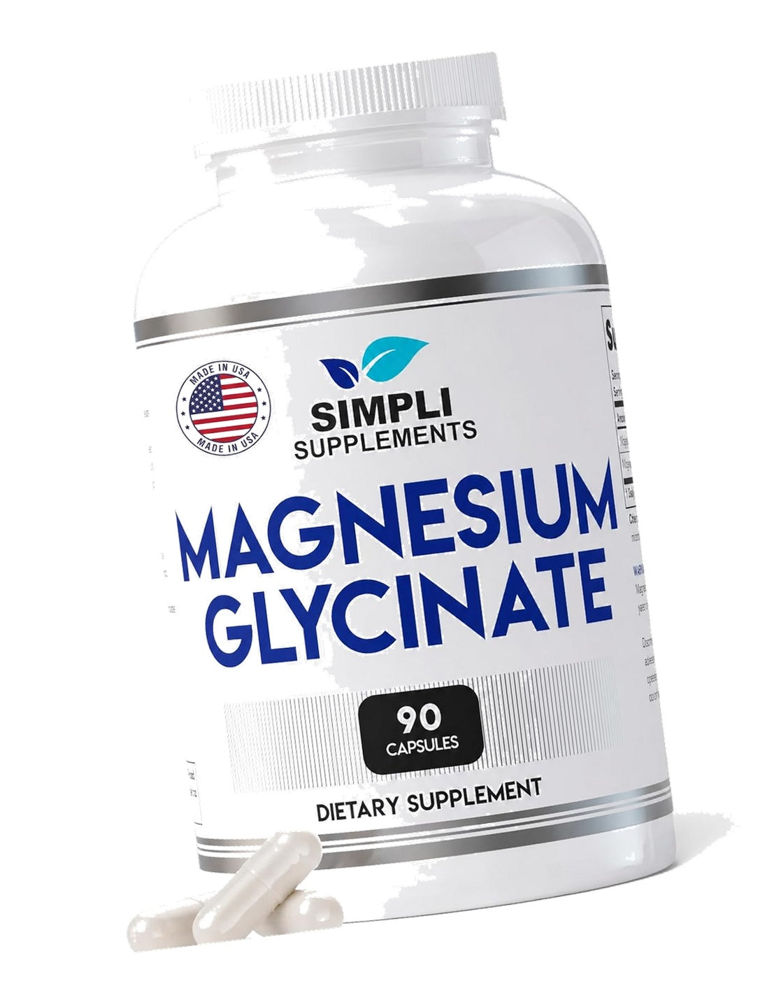 Magnesium Glycinate 400mg per Serving – High Absorption – Gentle on Stomach – Supports Sleep, Relaxation, Muscle, Bone & Immune Health – Non-GMO, Vegan, 90 Capsules