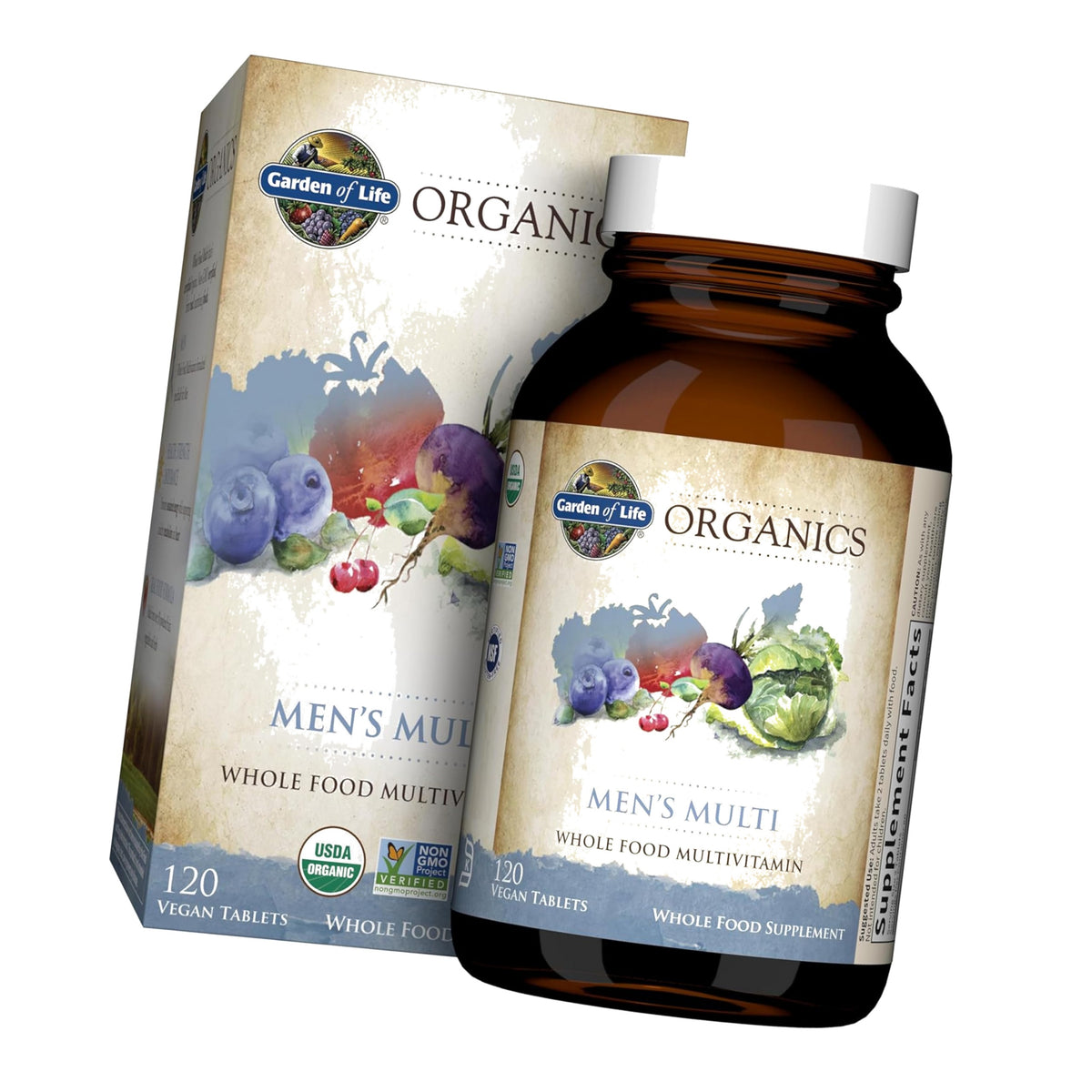 Garden of Life Organics Men's Multivitamin, 120 Tablets