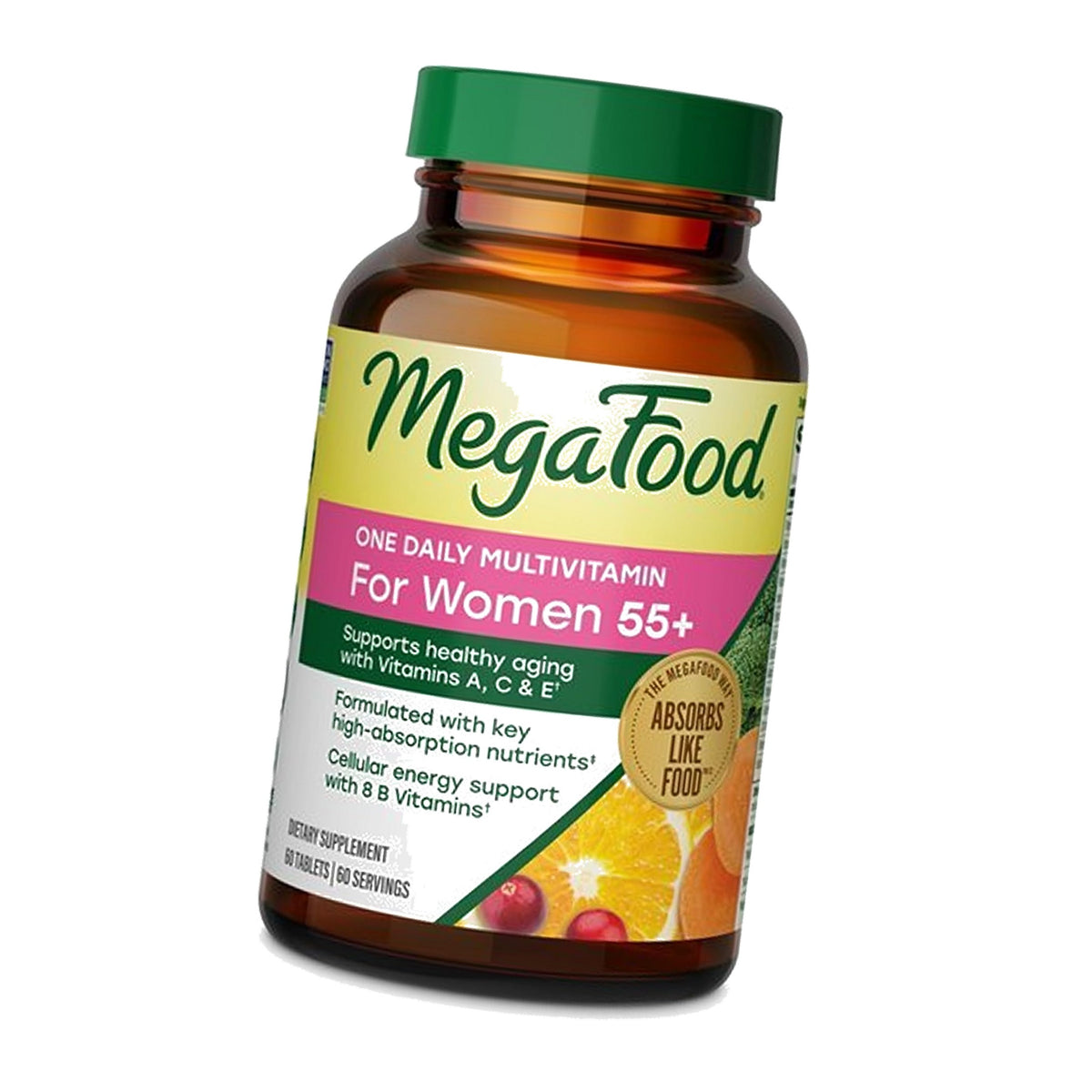 MegaFood One Daily Multivitamin for Women 55+ with 19 Nutrients, 60 Tablets