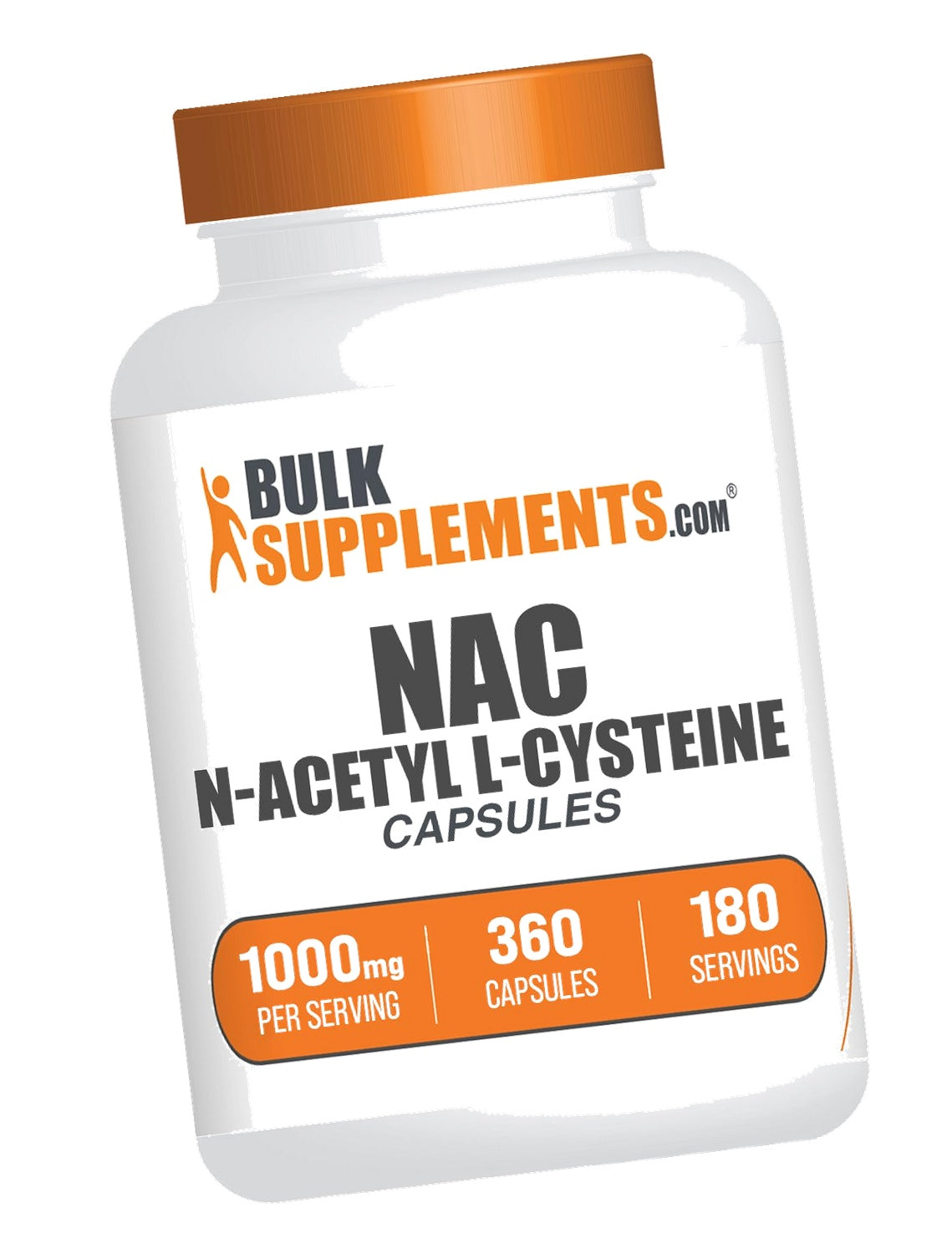 BulkSupplements.com NAC 1000 mg Capsules - N-Acetyle Cysteine 1000mg, NAC Supplement, NAC1000mg - NAC Capsules, Gluten Free - 2 Capsules per Serving, 180-Day Supply, 360 Capsules