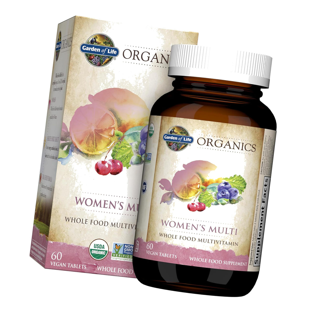 Garden of Life Organics Women's Multivitamin, USDA Organic, 60 Tablets