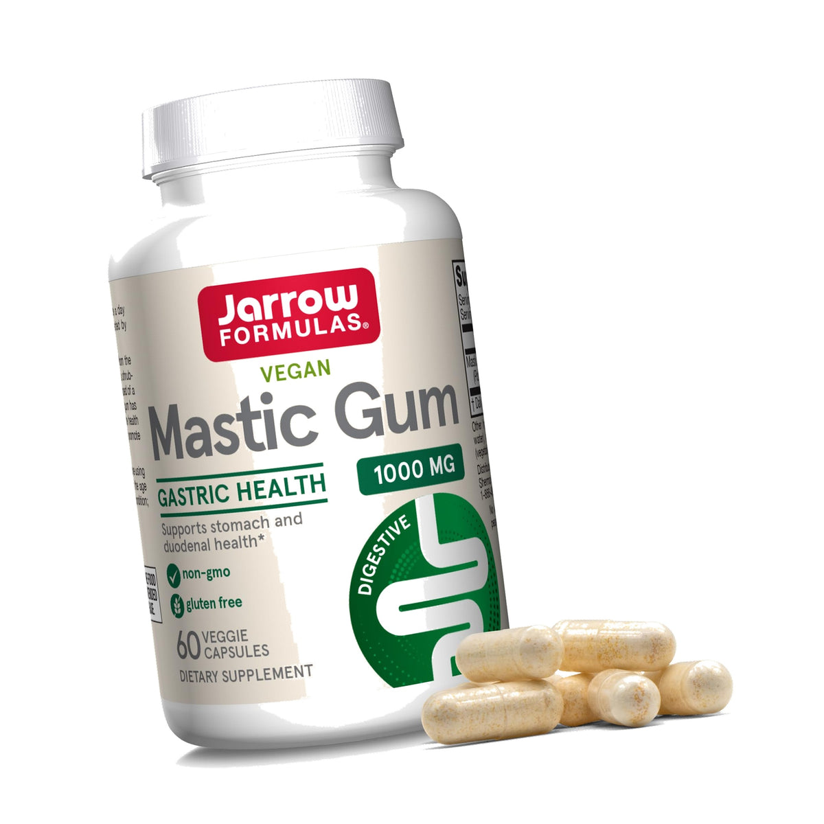 Jarrow Mastic Gum 1000mg, Supporting Stomach & Duodenal Health, 60 Capsules