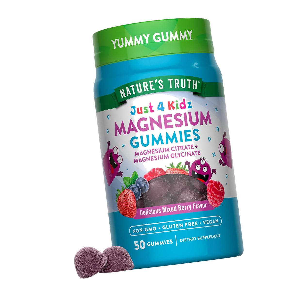 Nature's Truth Magnesium Gummies for Kids | Glycinate & Citrate | 50 Count