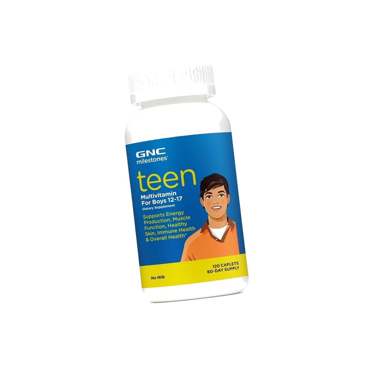 GNC Milestones Teen Multivitamin for Boys 12-17, 120 Caplets