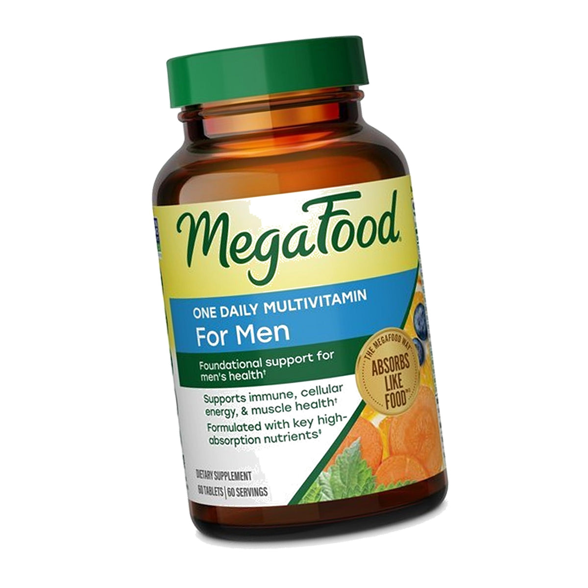 MegaFood One Daily Multivitamin for Men with 21 Nutrients, 60 Tablets