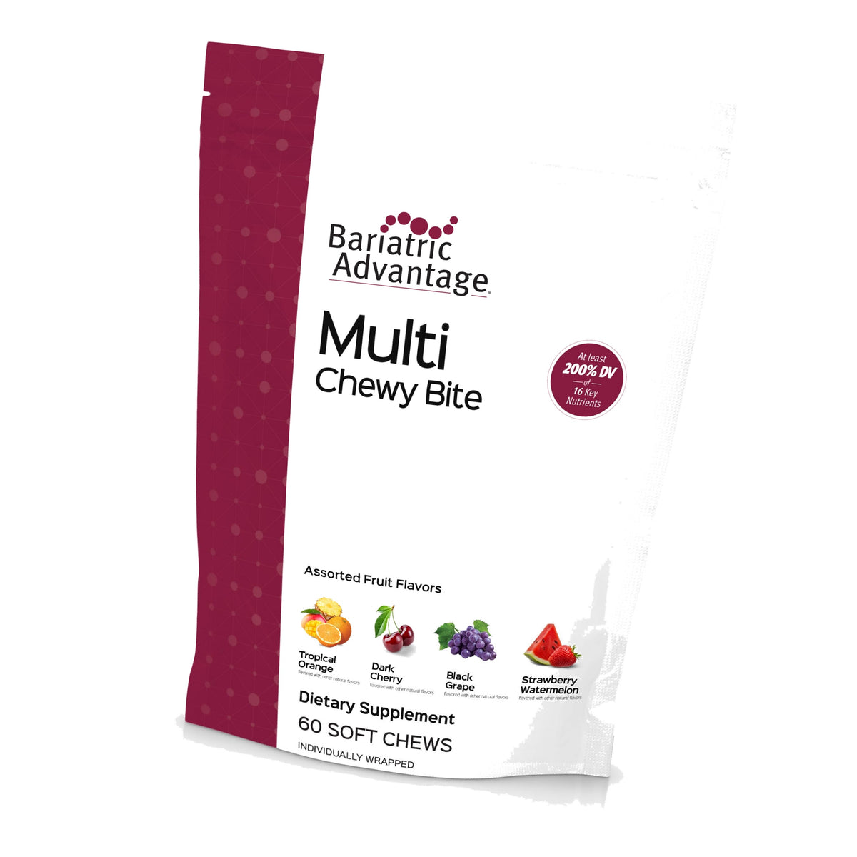 Bariatric Advantage Multi Chewy Bite, Assorted Fruit, 60 Count
