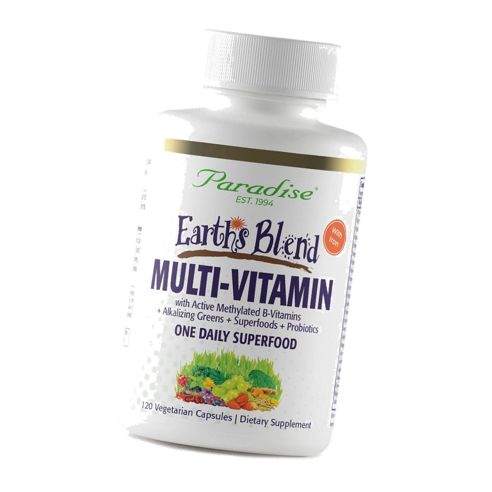 Paradise Herbs Earth's Blend Multivitamin with Iron, 120 Capsules