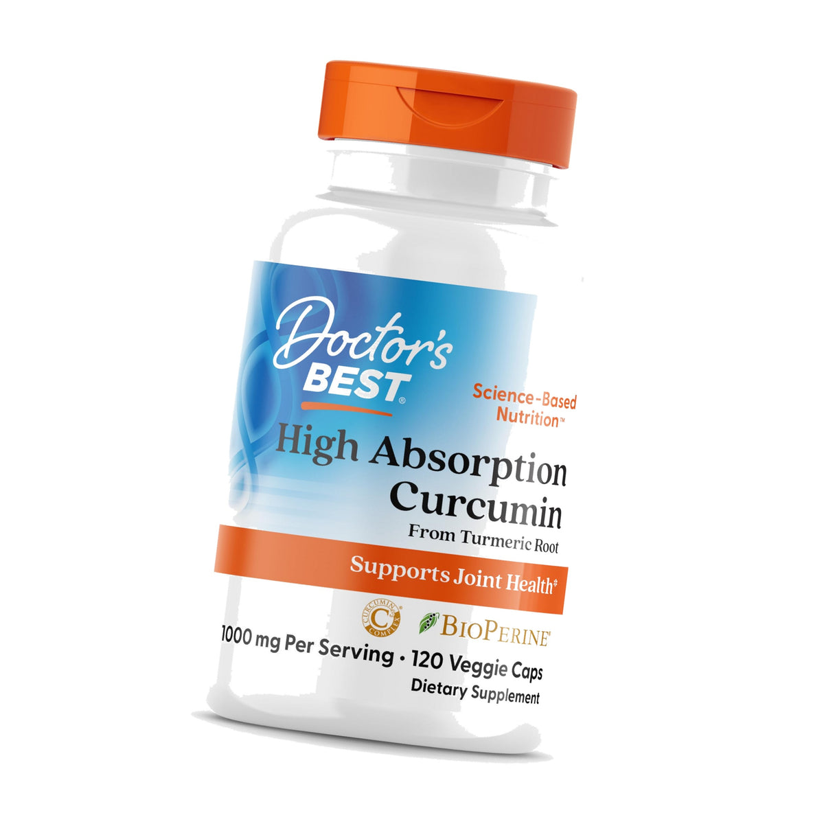 Doctor's Best Turmeric Curcumin Supplement 1000mg, 120 Veg Capsules