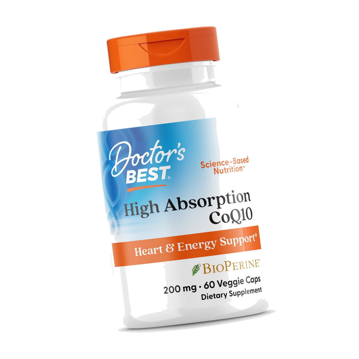 Doctor's BEST High Absorption CoQ10 200mg with BioPerine, 60 Veg Capsules