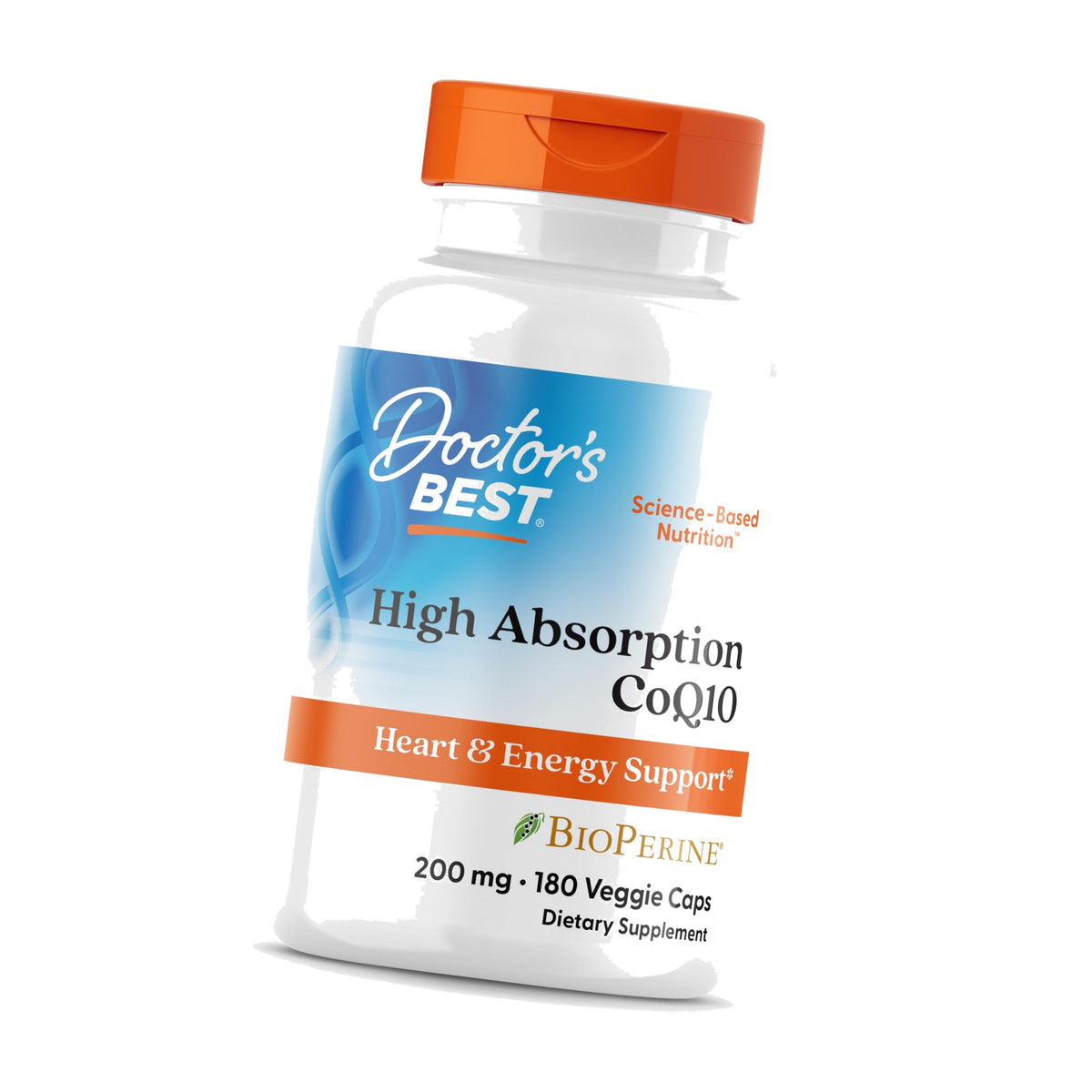 Doctor's BEST High Absorption CoQ10 200mg with BioPerine, 180 Veg Capsules