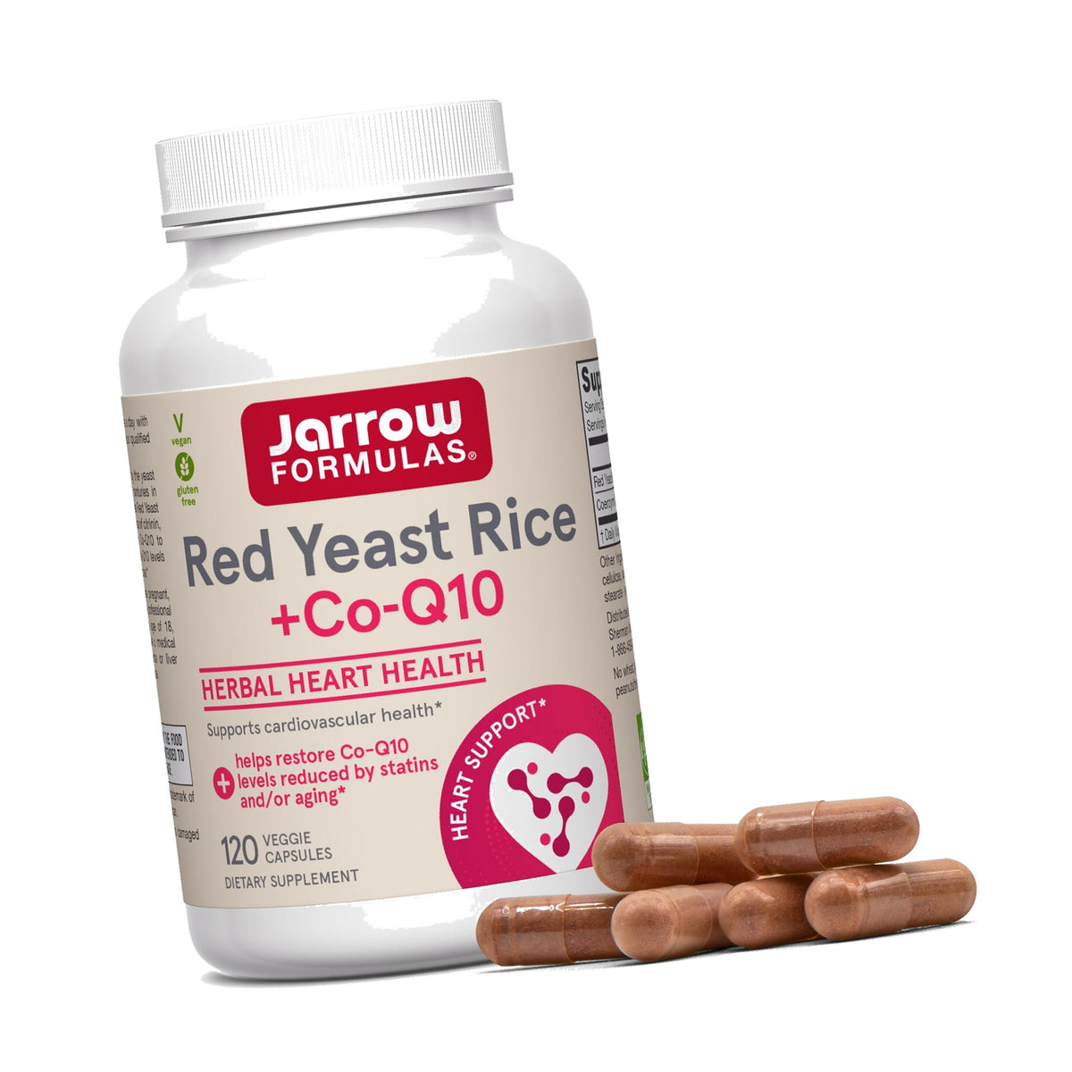 Jarrow Red Yeast Rice 1200 mg with CoQ10 100mg (Q10), 120 Capsules