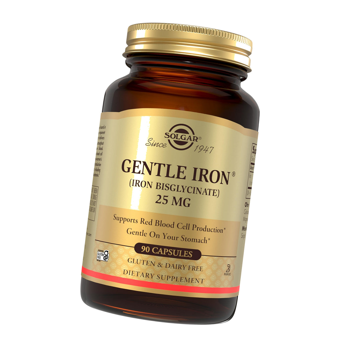 Solgar Gentle Iron 25mg, 90 Vegetable Capsules - Gentle on Stomach