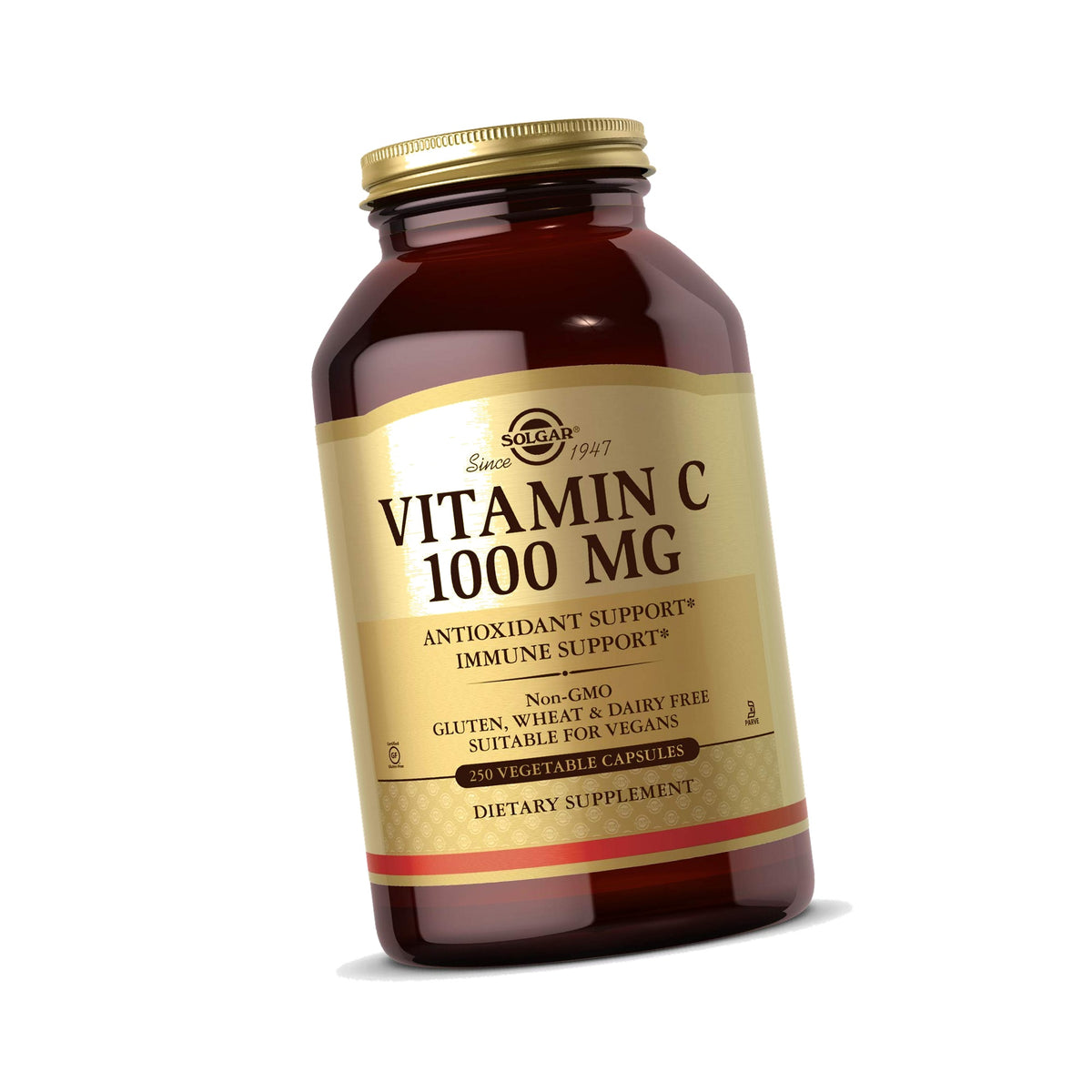 Solgar Vitamin C 1000 mg, 250 Vegetable Capsules, Non-GMO, Gluten Free