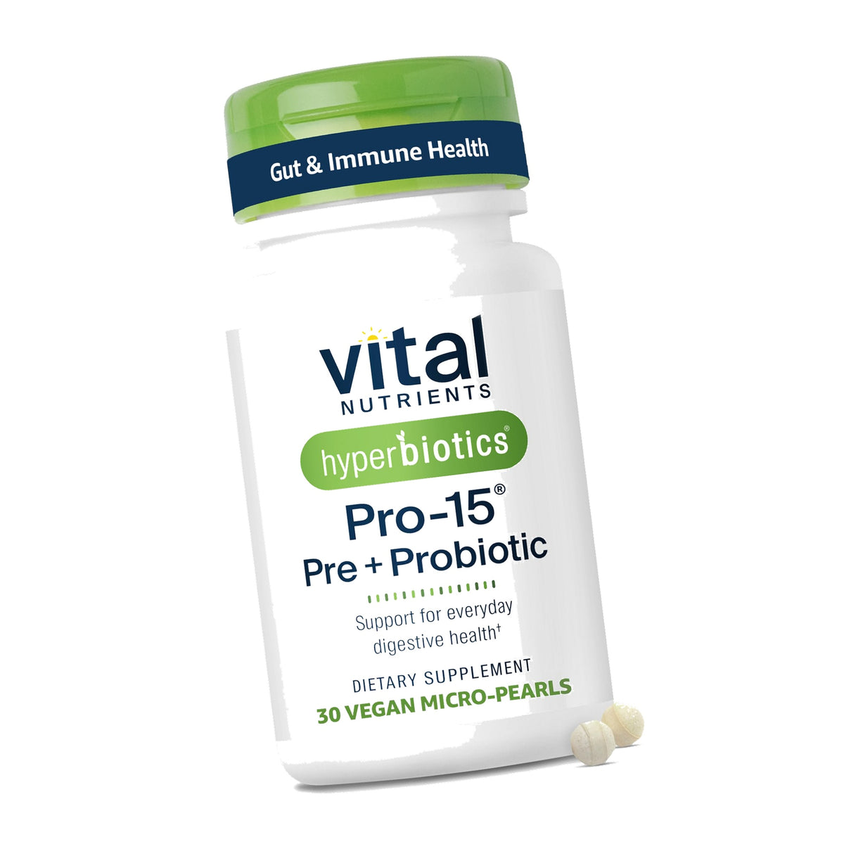 Vital Nutrients Pro-15 Pre & Probiotics, Digestive Health Support, 30 Count
