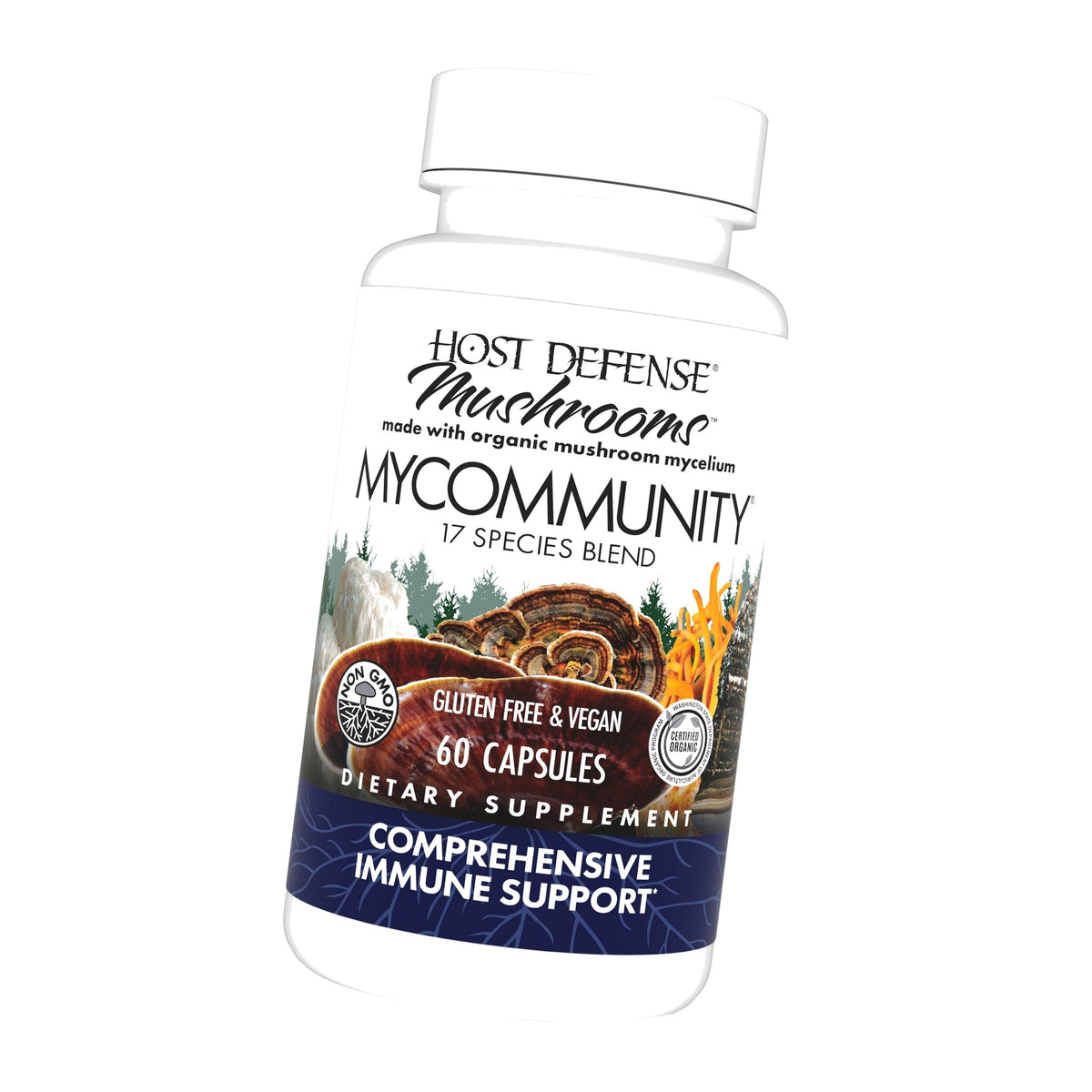 Host Defense MyCommunity Capsules, Immune Support, 60 Capsules