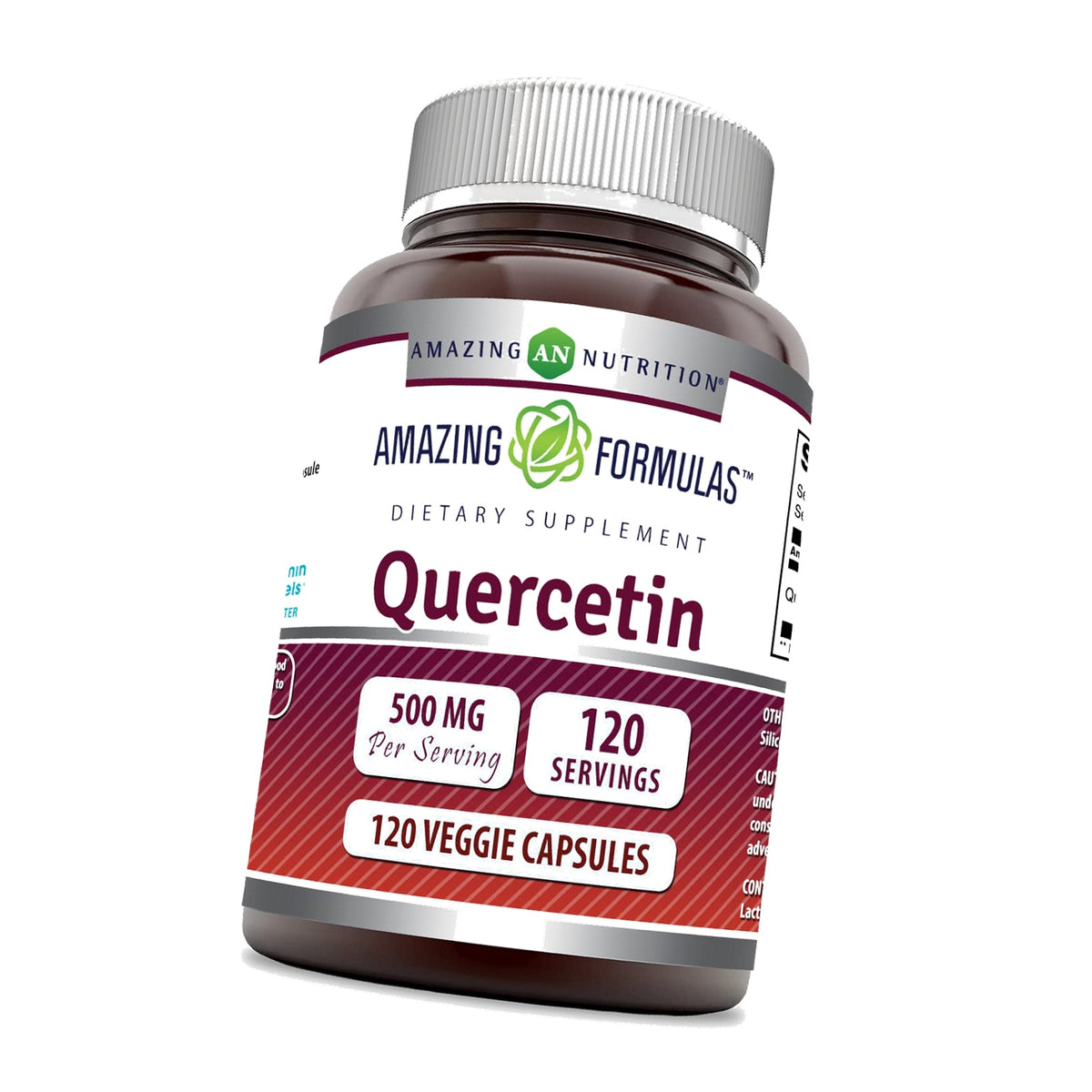 Amazing Formulas Quercetin 500mg 120 Veggie Capsules Supplement - Non-GMO - Gluten Free - Supports Overall Health & Well Being