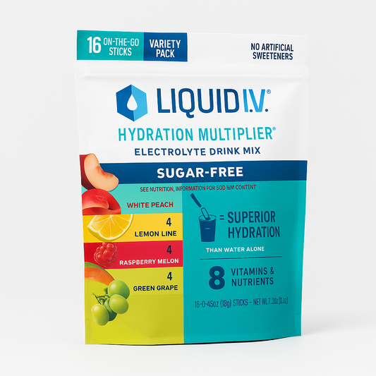Liquid I.V. Sugar Free Electrolyte Packets, Classic Variety (16 Count)