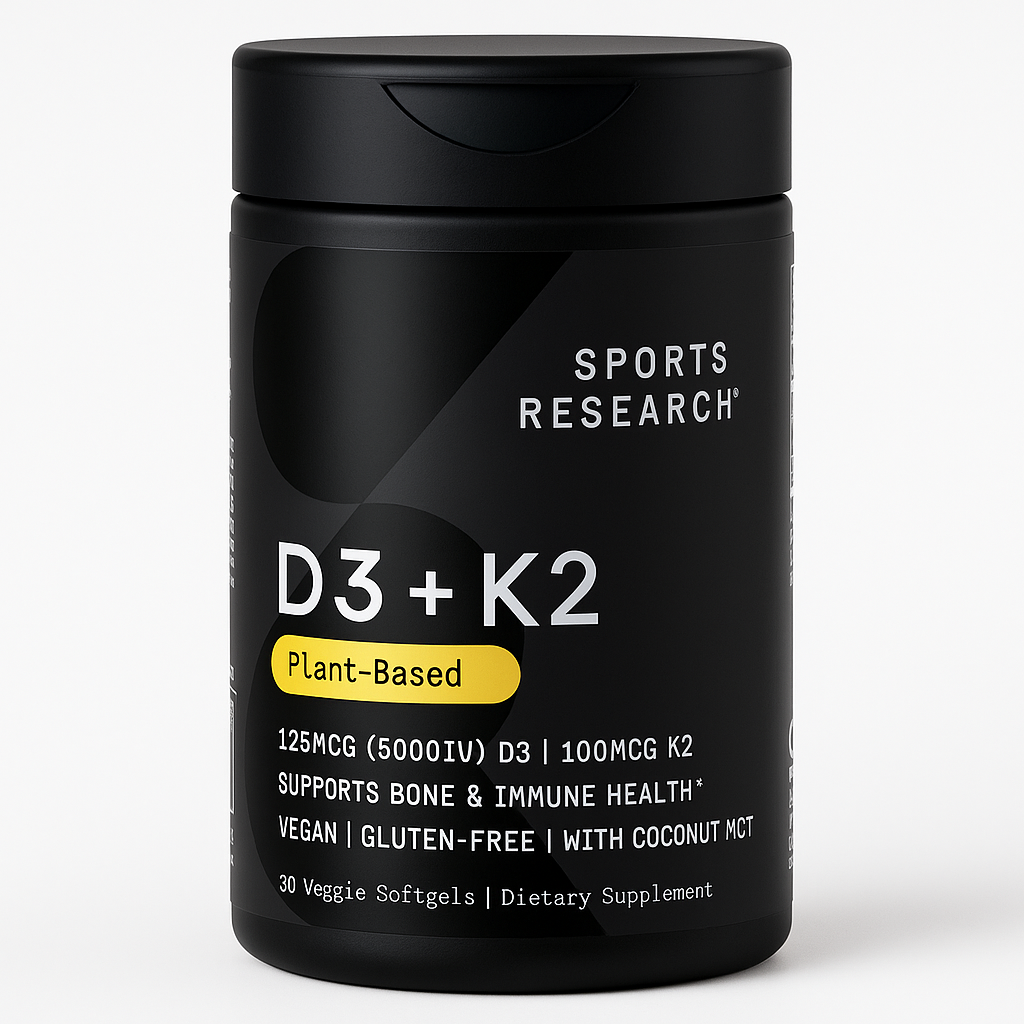 Sports Research Vegan Vitamin D3 + K2 Softgels 30 Count