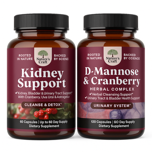 Nature's Craft D Mannose with Cranberry Capsules Bundle - 180 Count