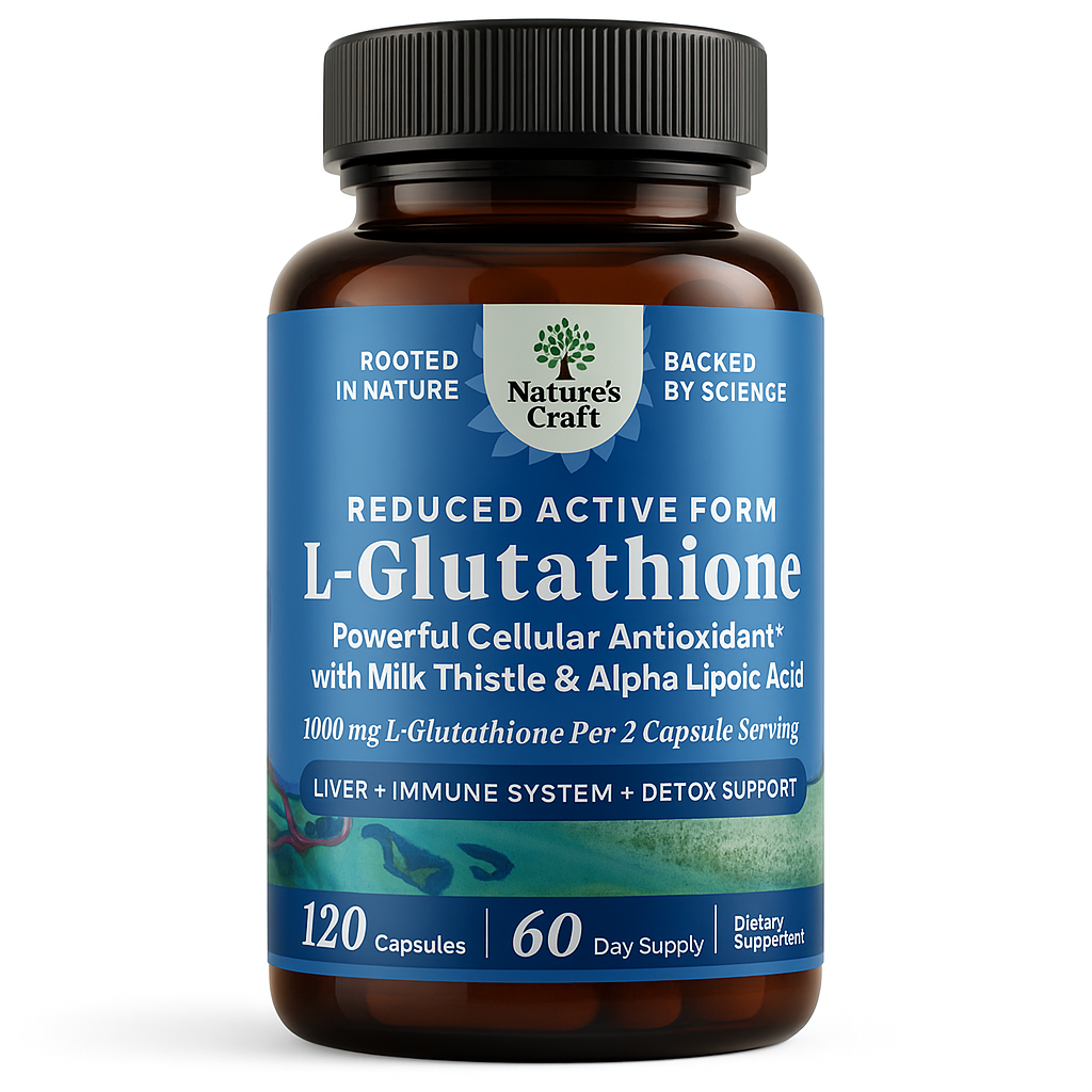 Nature's Craft Reduced Glutathione Capsule with Milk Thistle 120 Count