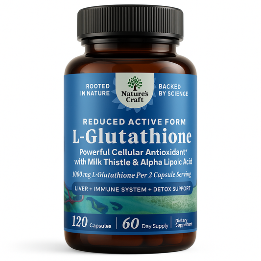Nature's Craft Reduced Glutathione Capsule with Milk Thistle 120 Count