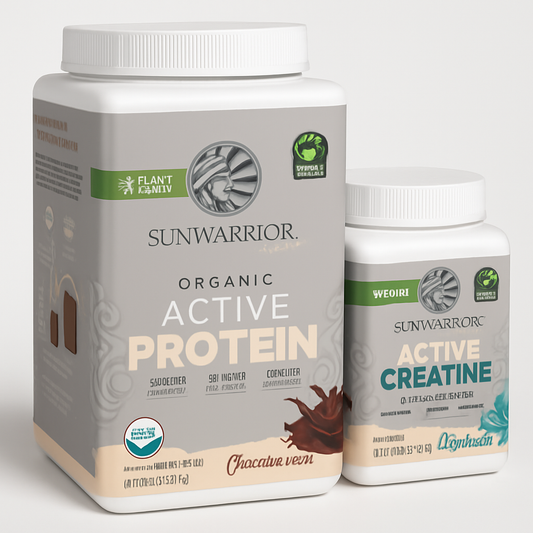 Sunwarrior Creatine Powder & Vanilla Organic Protein Powder Set (2-Pac