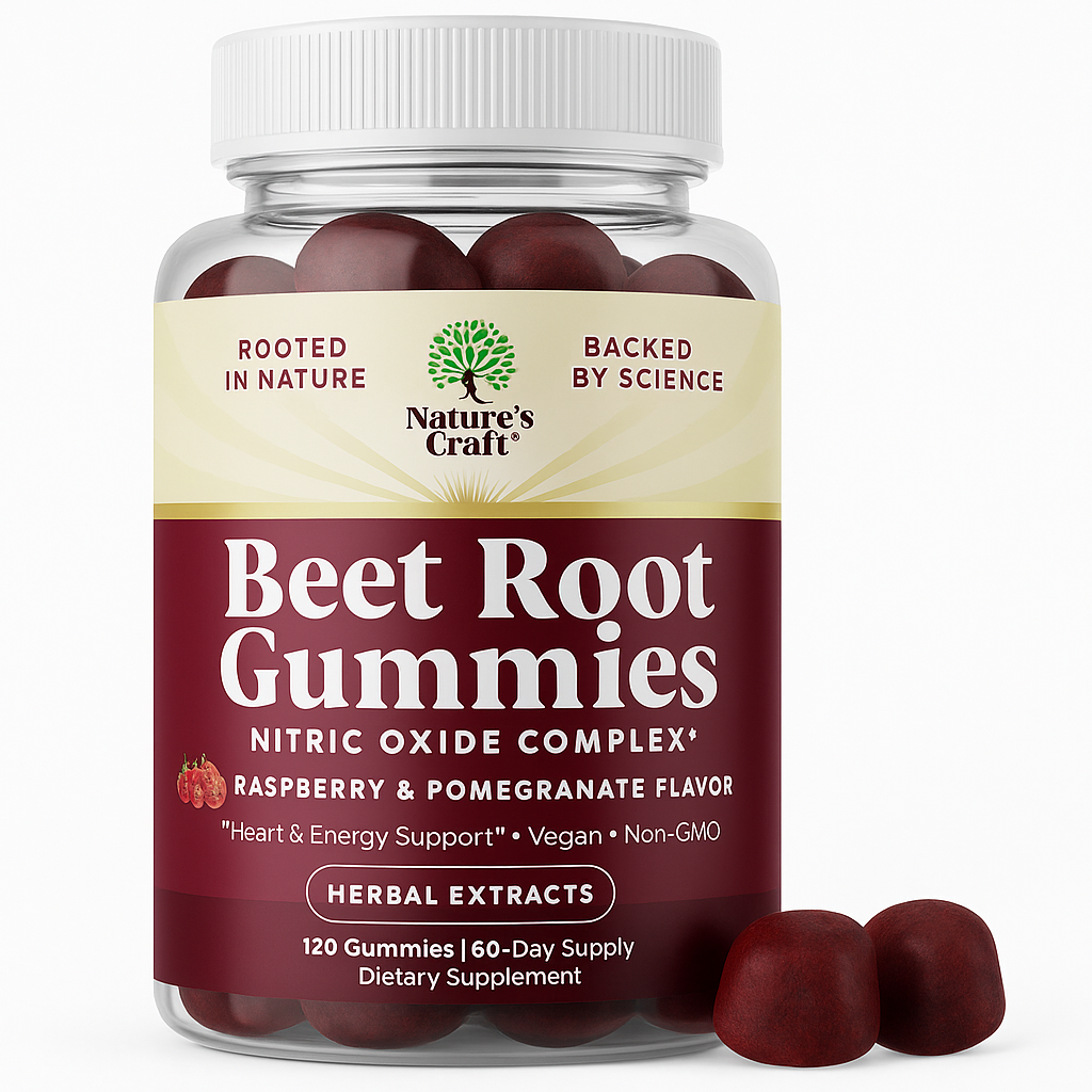 Nature's Craft Beet Root Gummies for Adults - 60 Ct