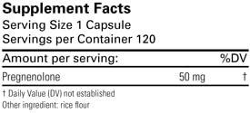 Karuna Pregnenolone 50 mg Capsule, 120 Capsules