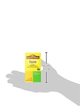 Nature Made Iron 65mg, Equivalent to 325 mg Ferrous Sulfate, 300 Tablets