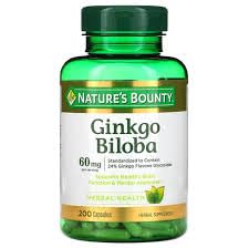 Nature's Bounty Ginkgo Biloba 60mg Capsules, Pack of 6