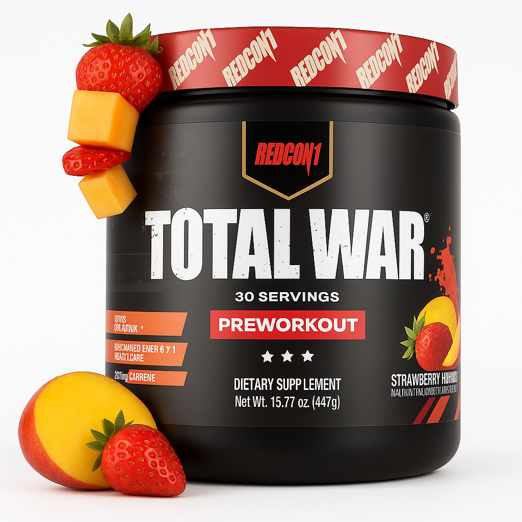 REDCON1 Total War Pre Workout Powder - Strawberry Mango, 30 Servings