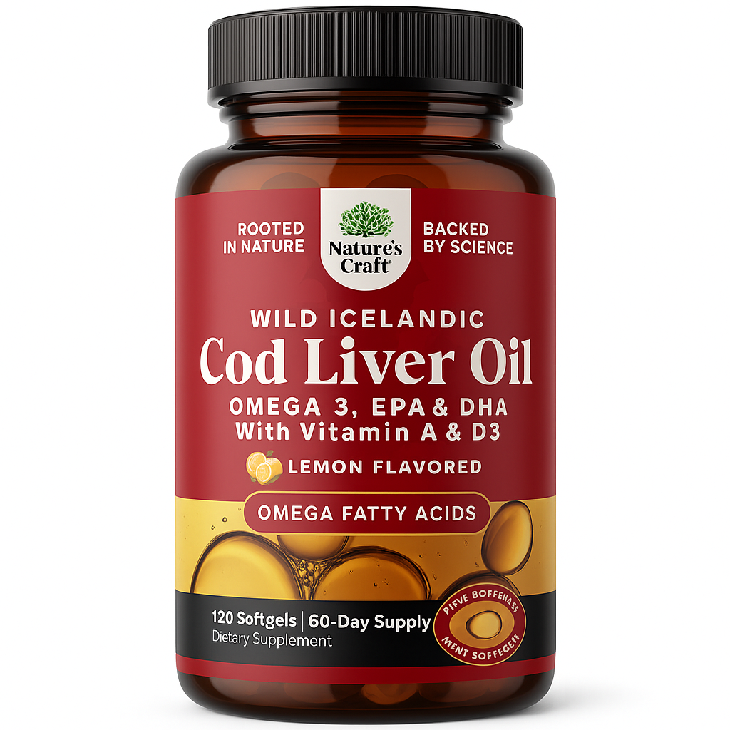 Nature's Craft Wild Icelandic Cod Liver Oil Softgels (120-count)