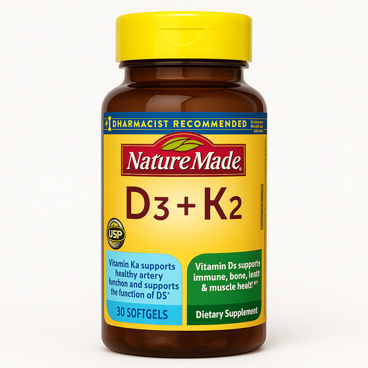 Nature Made Vitamin D3 K2 Softgel Supplement 30 Softgels