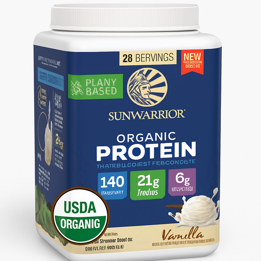 Sunwarrior Organic Protein Powder, Vanilla, 28 Servings