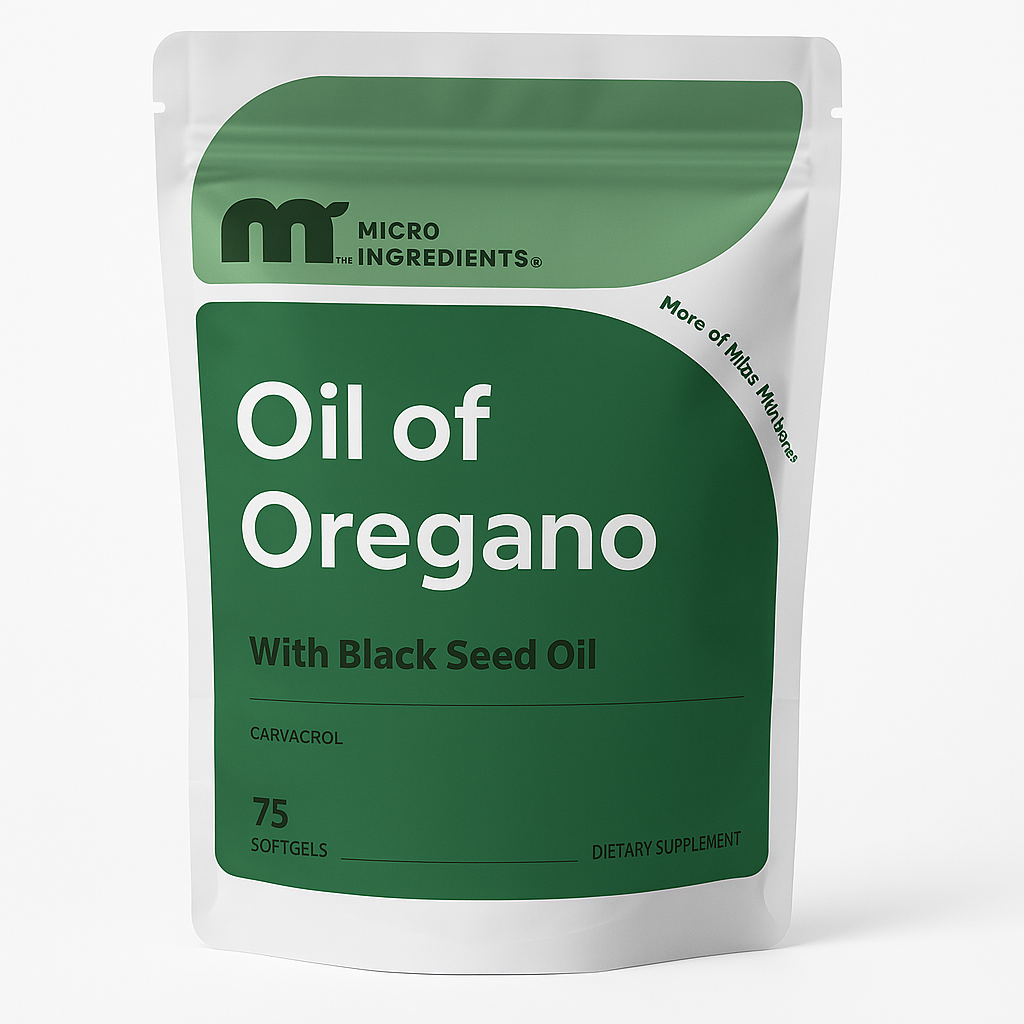 Micro Ingredients Oil of Oregano with Black Seed Oil Softgels 75 Count