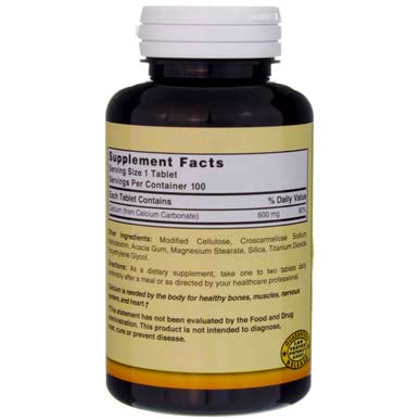 Xllent Calcium Carbonate 600mg Tablets, 200 Count