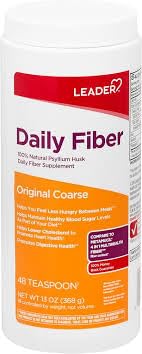 Leader Psyllium Husk Powder Supplement 4-in-1 Fiber for Digestive Health, 26 oz