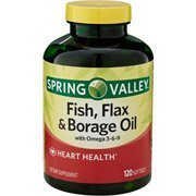 Unknown Fish, Flax & Borage Oil Dietary Supplement Softgels, 120 Count