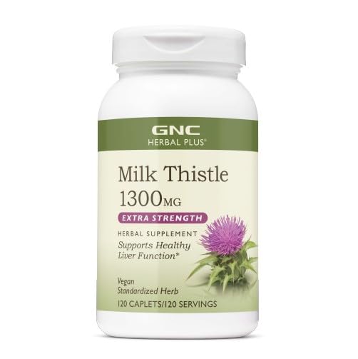 GNC Milk Thistle 1300mg Caplets, 120 Count