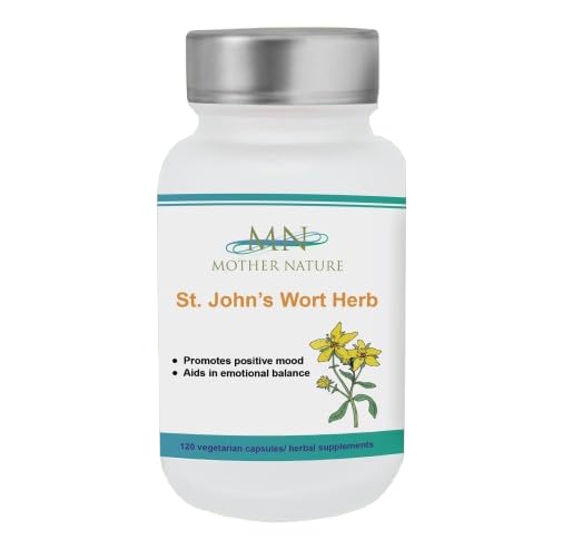 Mn Mother Nature Inc St. John's Wort Herbal Supplement 415mg Hypericum Perforatum Botanical Herb Capsules 120