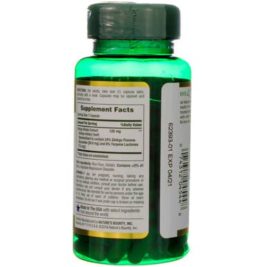 Nature's Bounty Ginkgo Biloba 120 mg Capsule 300 Count