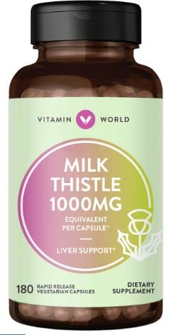 Vitamin World Milk Thistle 1000mg Capsule, 180 Count