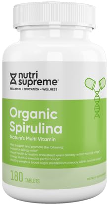 Nutri-Supreme Research Organic Spirulina Tablets, 180 Count