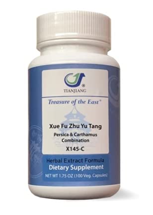 Treasure of the East Persica & Carthamus Combination Xue Fu Zhu Yu Tang 5:1 Concentrated Herbal Extract Granules Capsules 100 Count