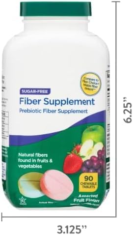 Generic Daily Fiber Supplement Chewable Tablets 90 Count